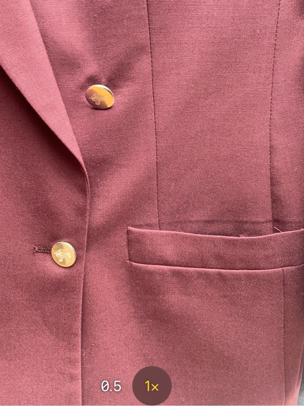 Vintage 1970s Burberrys Burgundy Double Breasted Blazer Jacket Sz S - Picture 7 of 7
